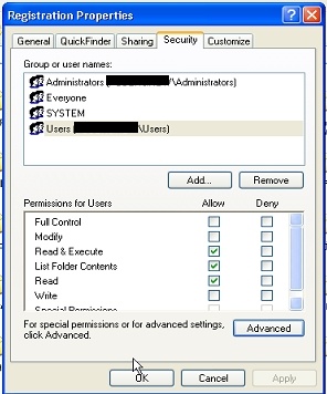 registration folder security registration folder security